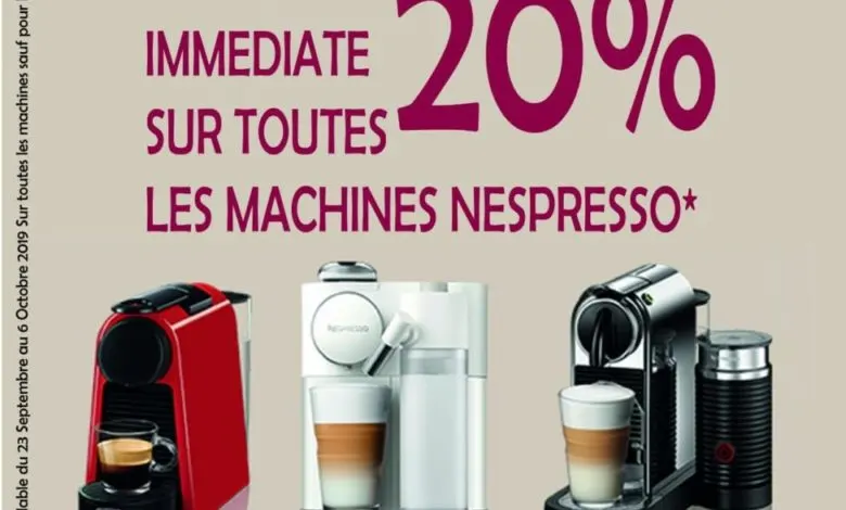 Promo Tangerois Electro réduction immédiate de 20% Machine Nespresso