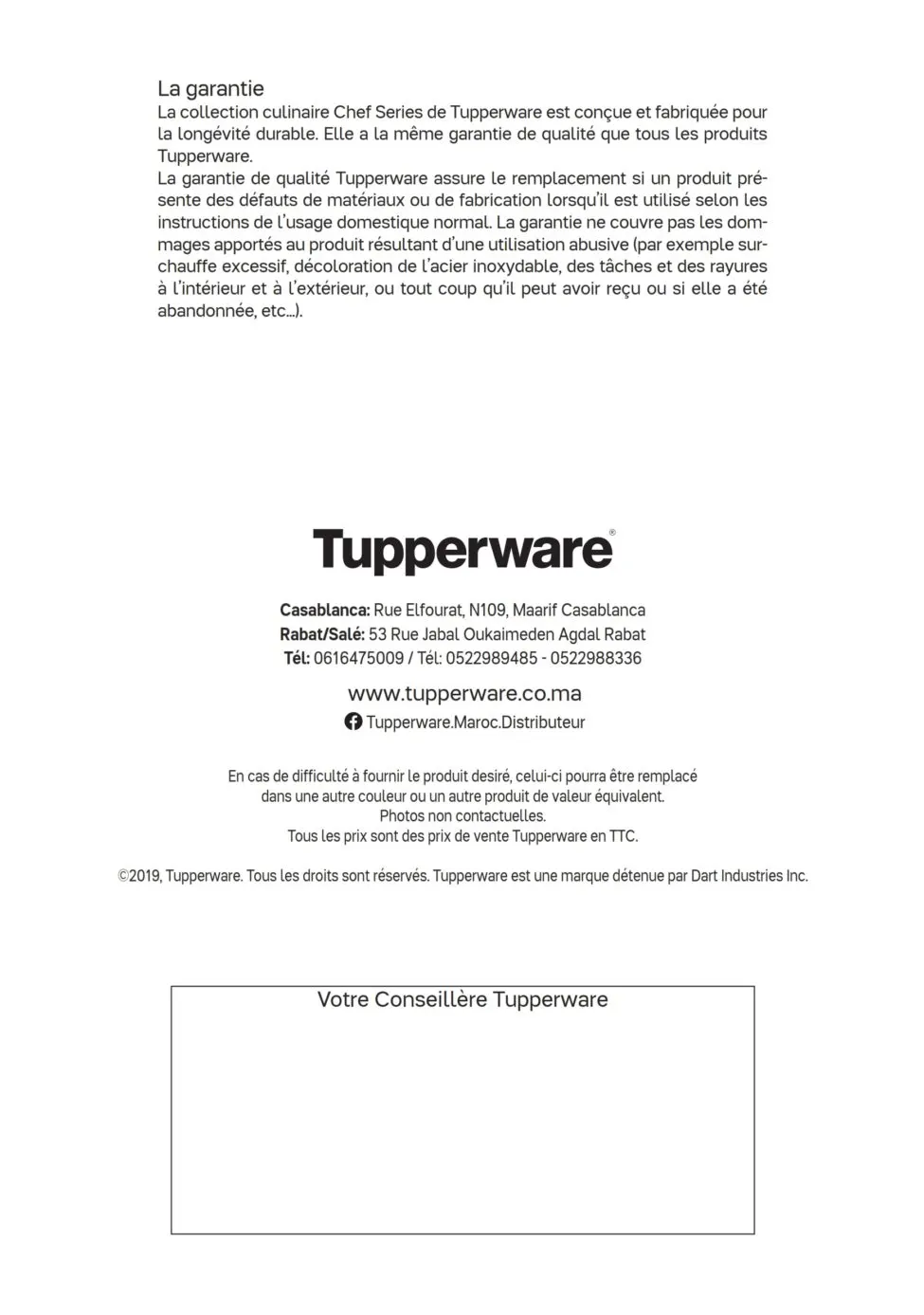 Catalogue Tupperware Maroc Chef Series Octobre 2019
