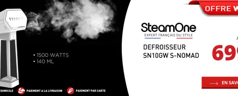 Offre Web Electroplanet Defroisseur SteamOne 699Dhs au lieu de 999Dhs