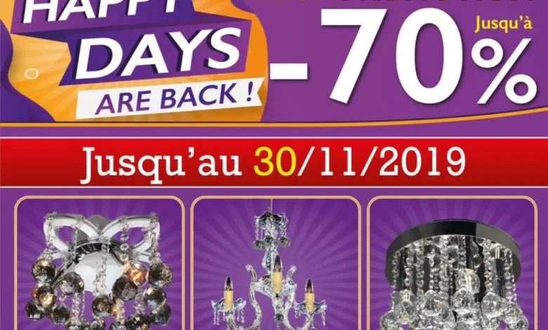 Happy Days Cristal de la maison d’Italie Mega Promo Jusqu'au 30 Novembre 2019