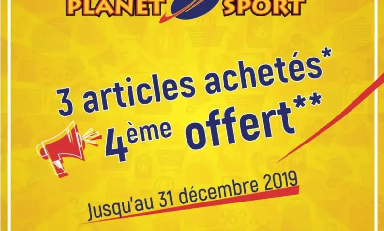 Promo Planet Sport offre 3=4 jusqu’au 31 décembre 2019