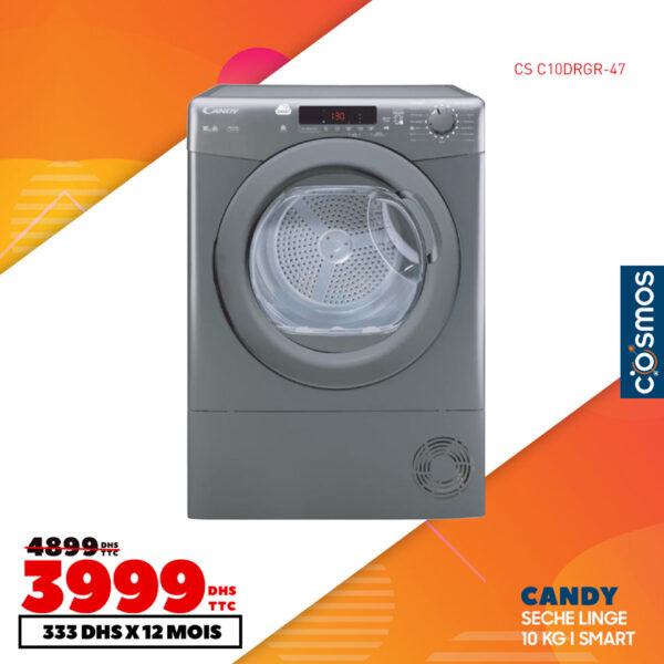 Soldes Cosmos Electro Sèche-linge CANDY 10Kg 3999Dhs au lieu de 4899Dhs