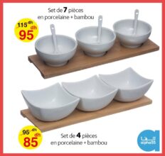 Soldes Alpha55 Set en Porcelaine + Bambou à partir de 85Dhs au lieu de 95Dhs