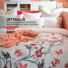 Soldes Ikea Maroc Housse de couette et taie d'oreiller 699Dhs au lieu de 899Dhs