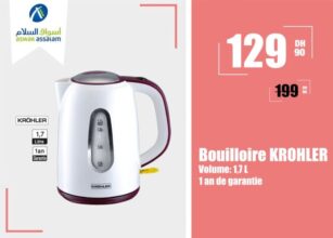 Soldes Aswak Assalam Bouilloire KROHLER 129Dhs au lieu de 199Dhs