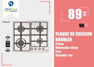 Promo Aswak Assalam PLAQUE DE CUISSON KROHLER 799 Dhs au lieu de 999Dhs
