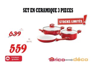 Promo Brico Déco Maroc Set en céramique 5 pièces 559Dhs au lieu de 639Dhs