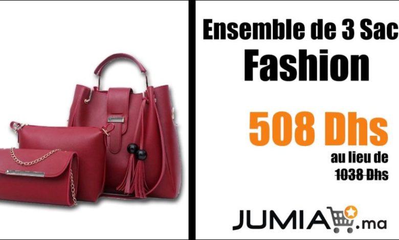 Promo Jumia Ensemble de 3 Sacs Fashion pour femme 508Dhs au lieu de 1038Dhs