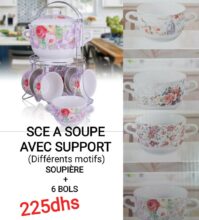 Offre Stay at Home Saga Cuisine Soupière 7 pièces avec support 225Dhs