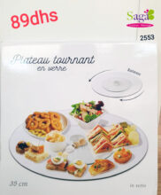 Offre Stay at Home Saga Cuisine Plateau tournant en verre 35cm 89Dhs