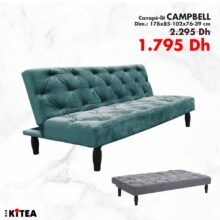 Soldes KITEA Canapé-lit CAMPBELL à 1795Dhs au lieu de 2295Dhs