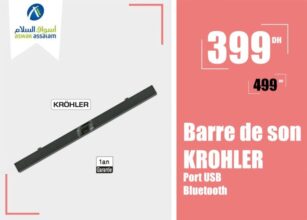 Soldes Aswak Assalam Barre de son KSB-870-GT KROHLER 399Dhs au lieu de 499Dhs