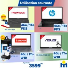 Offre Spéciale chez Marjane Utilisation courante PC Portable à partir de 3599Dhs