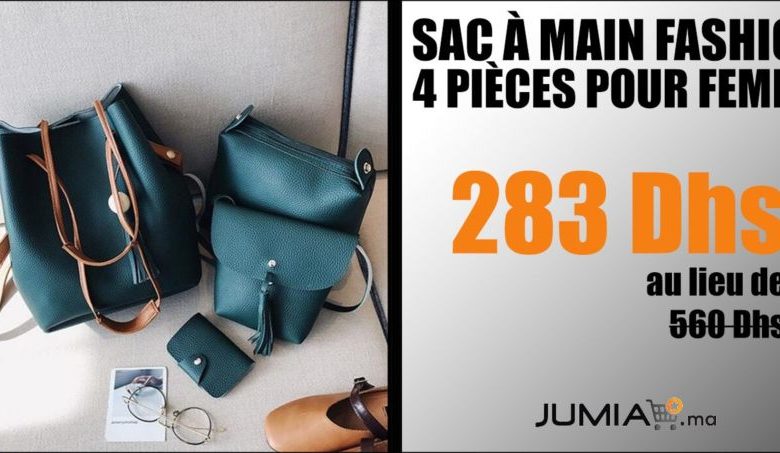 Promo Jumia Sac à main Fashion 4 pièces pour femme 283Dhs au lieu de 566Dhs