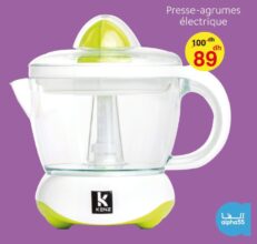 Promo Alpha55 Presse-agrume électrique KENZ 89Dhs au lieu de 100Dhs