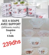 Offre Stay at Home Saga Cuisine Soupière 7 pièces avec support 239Dhs
