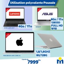 Offre Spéciale Marjane PC Portable Utilisation Polyvalente poussée à partir de 7999Dhs