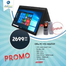 Soldes Aswak Assalam Laptop Accent 360° + téléphone 2699Dhs