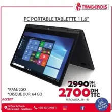 Promo Electroplanet Pc Portable Tabelette 11.6° ACCENT 2700Dhs au lieu de 2990Dhs