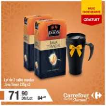 Mug ISOTHERME Gratuit à l'achat de 2 café moulus JAVA Timor chez Carrefour Gourmet