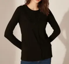 Nouveau chez LC Waikiki Maroc T-Shirt noir pour femme 129Dhs