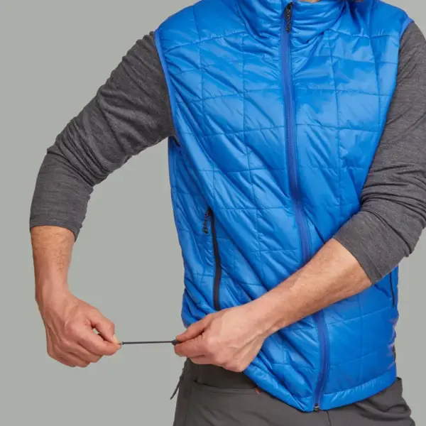 Soldes Décathlon Maroc Gilet Doudoune Sans Manche Trekking Montagne TREK100 Homme Bleu 179Dhs au lieu de 249Dhs