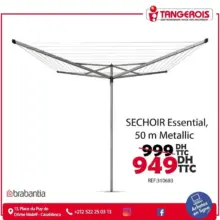 Promo Tangerois Electro Séchoir Essentiel 50m Métallique 949Dhs au lieu de 999Dhs