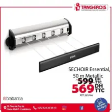 Promo Tangerois Electro Séchoir Essentiel 50m Métallique 569Dhs au lieu de 599Dhs