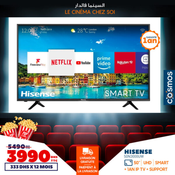 Offre Spéciale Cosmos Electro Le Cinéma chez soi Smart TV à partir 3990Dhs