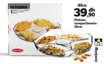 Soldes Marjane Plateau à Compartiments 30cm PASABAHCE 39Dhs au lieu de 45Dhs