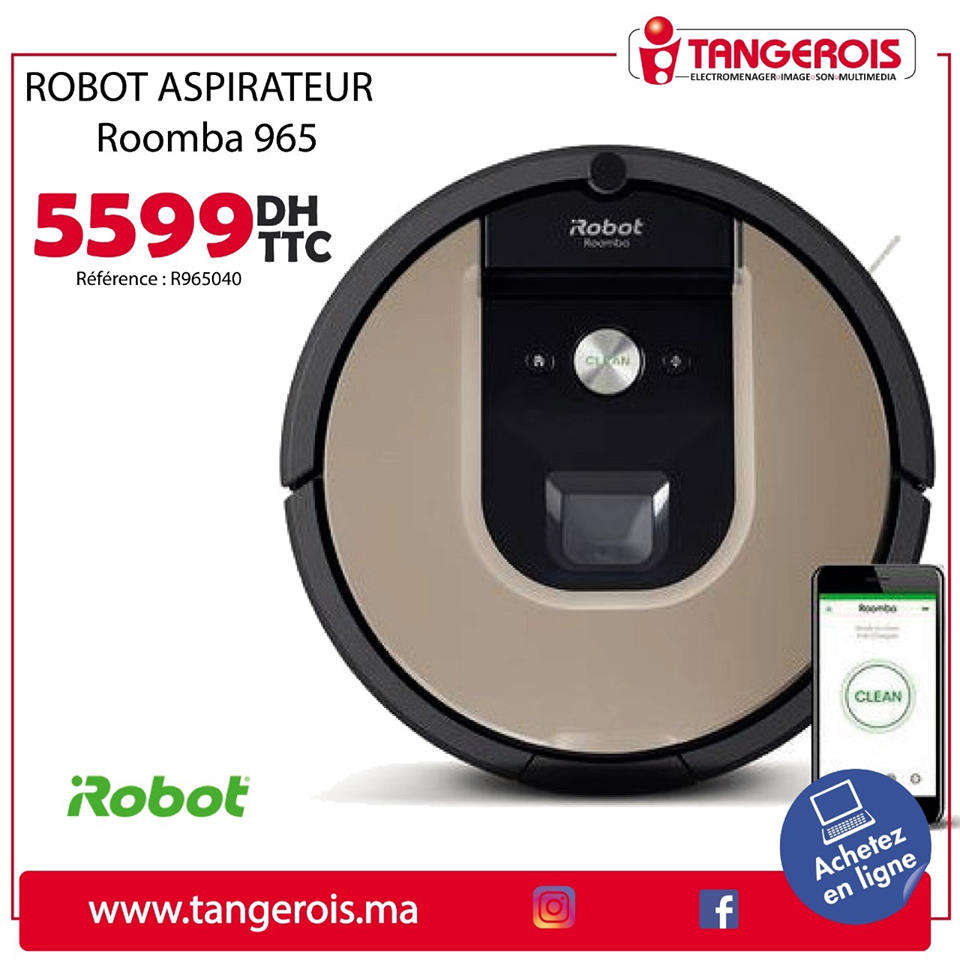 Nouveau Tangerois Electro Robot Aspirateur iROBOT à partir de 3499Dhs