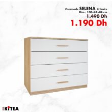 Soldes Kitea Commode SELENA 4 tiroirs 1190Dhs au lieu de 1490Dhs