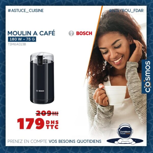 Offre Spéciale Cosmos Electro Moulin à café à partir 179Dhs