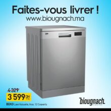 Promo Biougnach Electro Lave-vaisselle 12 Couverts BEKO 3599Dhs au lieu de 4329Dhs