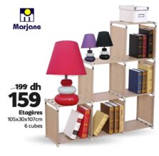 Soldes Marjane Étagères 6 cubes à 159Dhs au lieu de 199Dhs