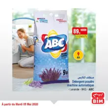 Offre à partir d'aujourd'hui chez Bim Maroc Détergeant ABC 9KG 89.90Dhs