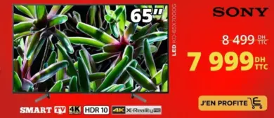 Promo Electroplanet Smart TV 4K SONY 65° à 7999Dhs au lieu de 8499Dhs