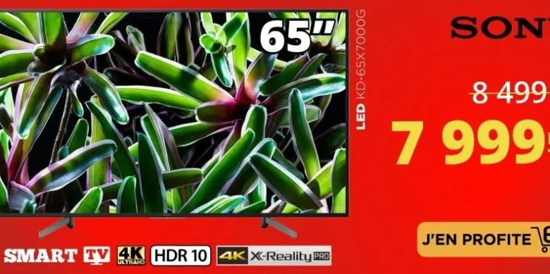 Promo Electroplanet Smart TV 4K SONY 65° à 7999Dhs au lieu de 8499Dhs