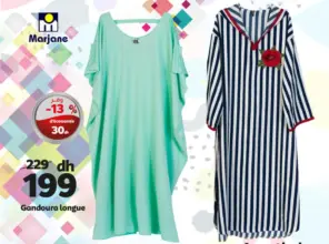 Soldes Marjane Gandoura longue pour femme 199Dhs au lieu de 229Dhs