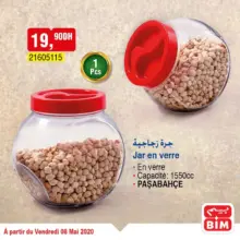 Offre Déjà Disponible chez Bim Maroc Jar en verre PASABAHCE 19.90Dhs