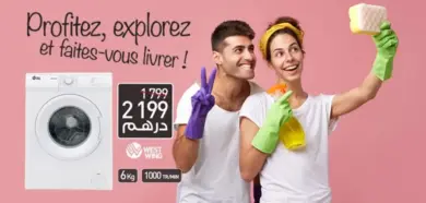 Soldes Biougnach Electro Lave-linge WESTWING 6kg 1799Dhs au lieu de 2199Dhs