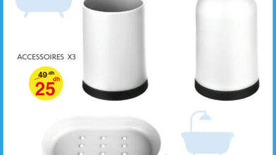 Soldes chez Alpha55 Lot de trois accessoires de salle de bain à 25Dhs au lieu de 49Dhs