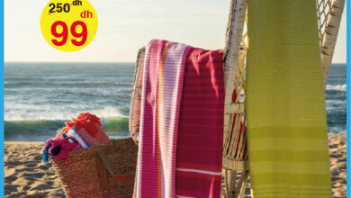 Soldes chez Alpha55 Draps de plage divers motifs à 99Dhs au lieu de 250Dhs