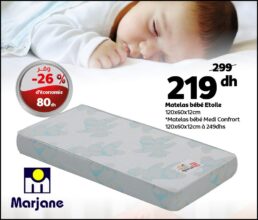 Soldes Marjane Matelas pour bébé MEDI CONFORT 219Dhs au lieu de 299Dhs
