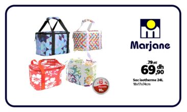 Soldes chez Marjane Sac isotherme 24L 69.90Dhs au lieu de 79.90Dhs