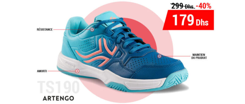 Soldes Decathlon Maroc Chaussure Sport ARTENGO à 179Dhs au lieu de 299Dhs