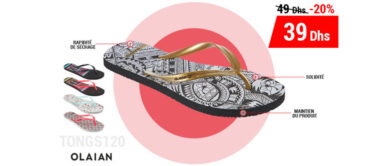 Soldes Decathlon Maroc Tongs pour femme OLAIAN à 39Dhs au lieu de 49Dhs