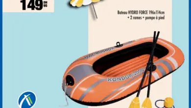 Soldes Aswak Assalam Bateau HYDRO FORCE + 2rames + pompes à pied 149Dhs au lieu de 169Dhs