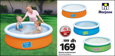 Soldes Marjane Piscine Ronde BESTWAY diver coloris à 169Dhs au lieu de 199Dhs
