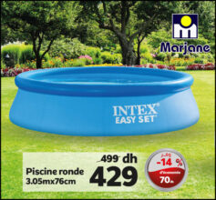 Soldes Marjane Piscine ronde marque INTEX à 429Dhs au lieu de 499Dhs